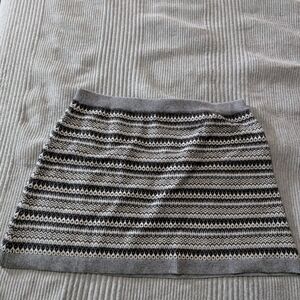 J. Crew Black and Gray Patterned Mini Skirt